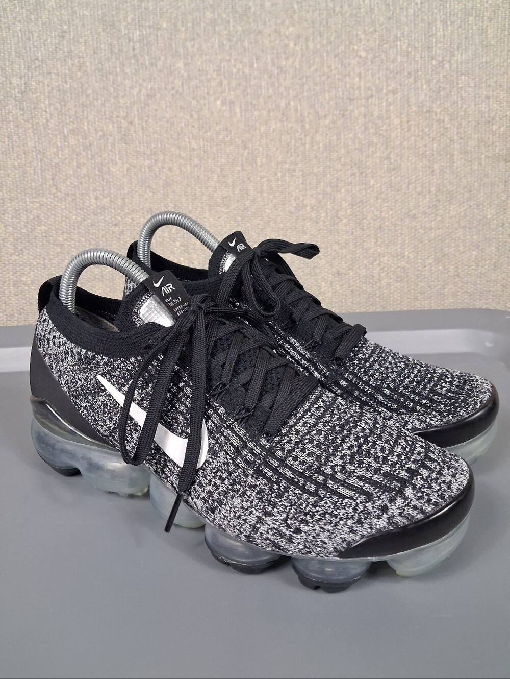 Nike Air VaporMax Flyknit 3 Sneakers Womens 10 Oreo Black White Athletic Running